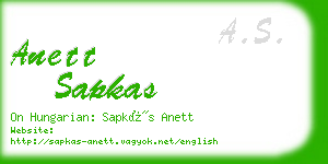 anett sapkas business card